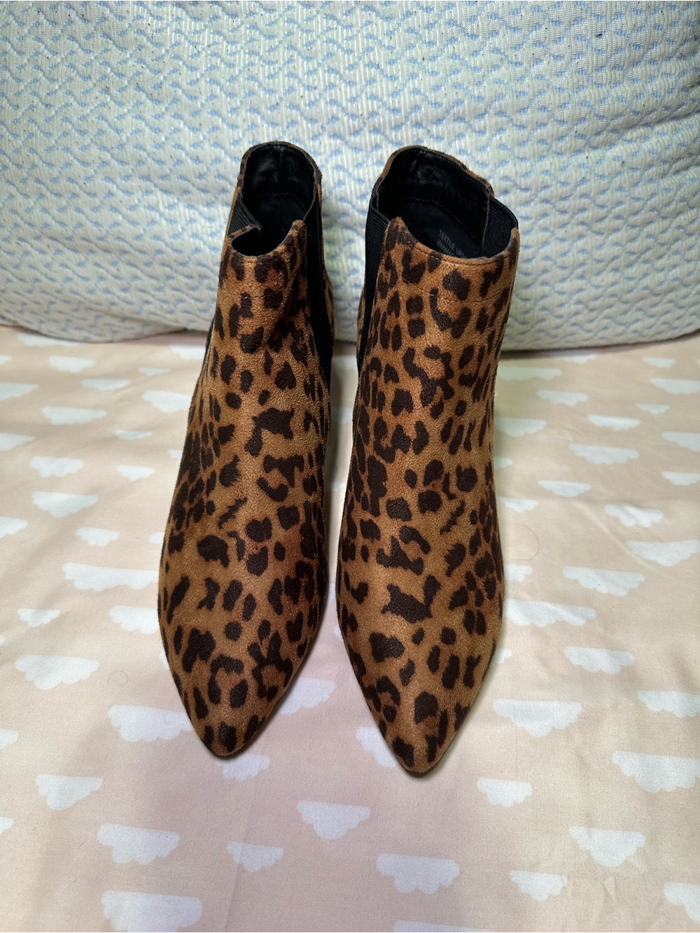 Ann Taylor Leopard Print Pointed Toe Ankle Boots - Brown/Black